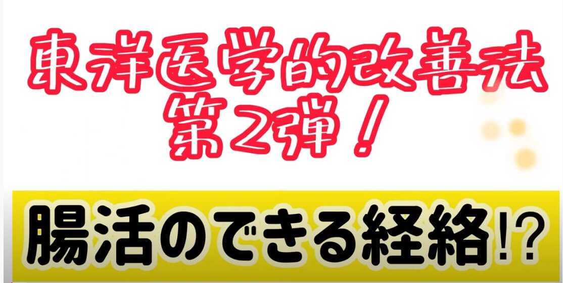 YouTube動画『東洋医学的改善法第2弾　腸活のできる経絡⁉』をＵＰしました！ 画像